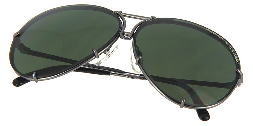 Porsche Design 8478 C Gun Frame - Dk Green + Amber Lenses - As Seen on Khloe Kardashian & Usher