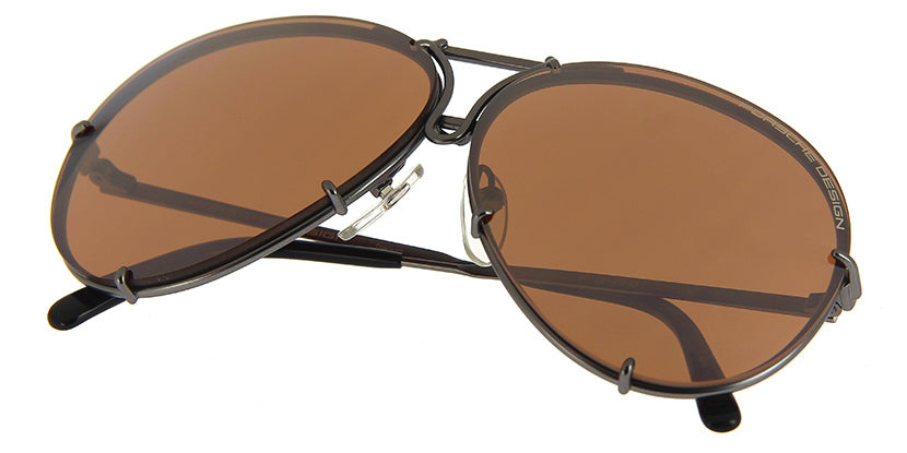 Porsche Design 8478 C Gun Frame - Dk Green + Amber Lenses - As Seen on Khloe Kardashian & Usher