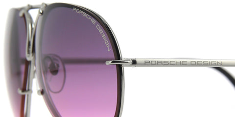 Porsche Design 8478 M Silver Frame - Pink + Silver Grey Lenses - As Seen On Kyle Richards