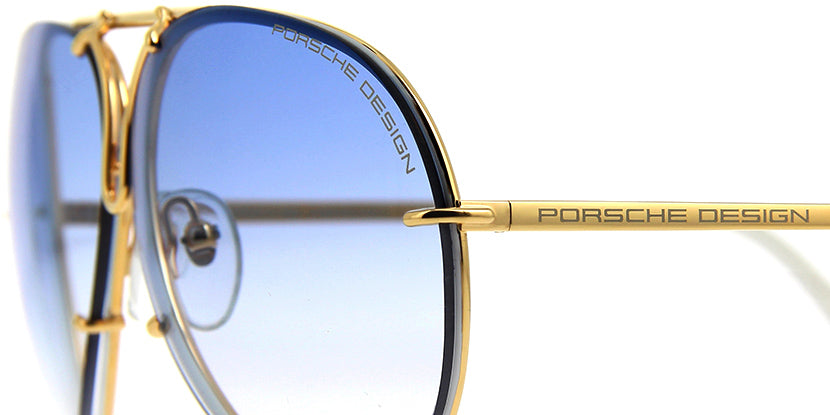 Porsche Design 8478 W Gold Frame - Grad Blue + Brown Lenses - As Seen ...