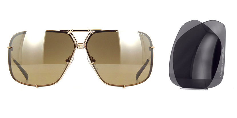 Porsche Design 8928 B Gold Frame With Brown Interchangeable Lenses