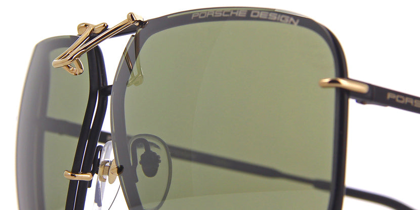 Porsche Design 8928 D Black & Gold Frame Interchangeable Grey Gradient Lenses