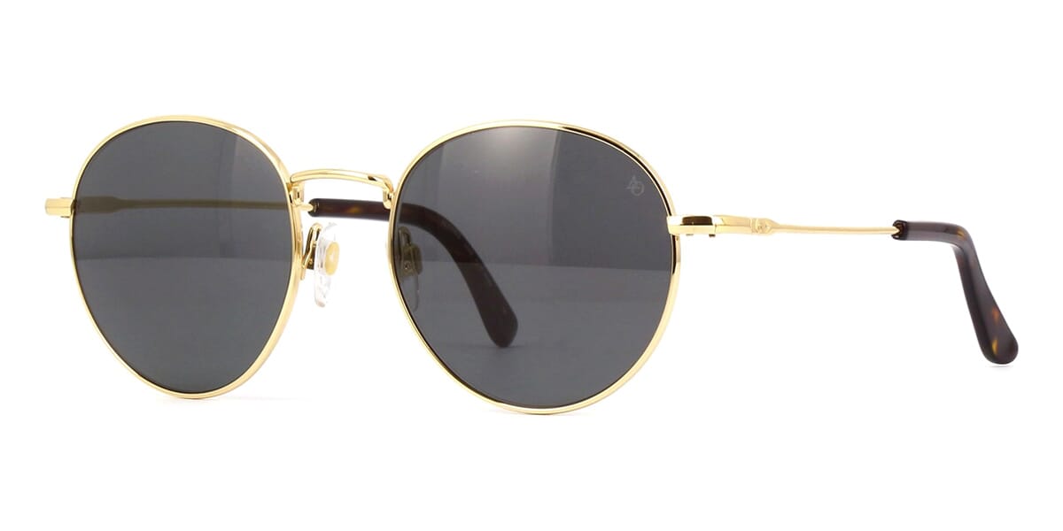 Round black clearance gold sunglasses