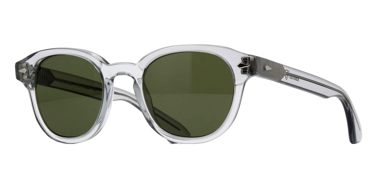 Three quarter view or round clear frame sunglasses