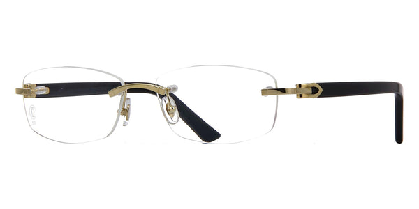 Cartier ct0048o 003 black rimless eyeglasses Clearance