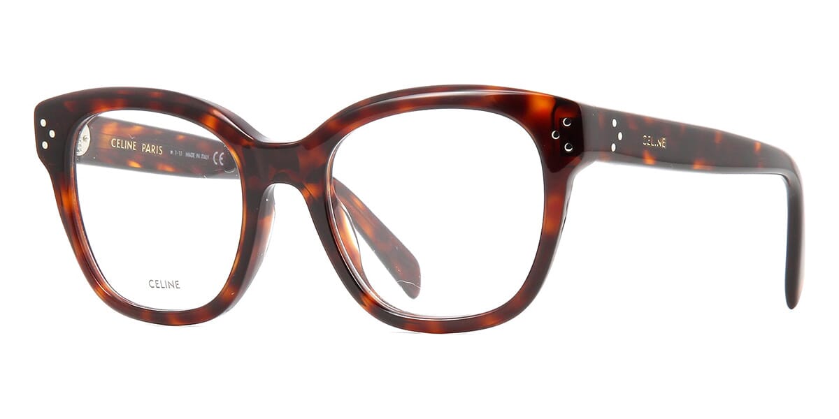 Three quarter view of Havana pattern Celine glasses frame