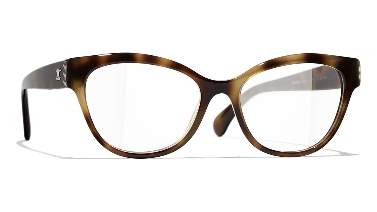 Chanel 3440H 1717 Glasses Butterfly Eyeglasses 53mm Brown