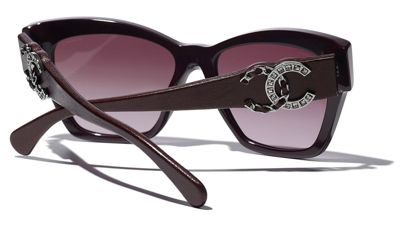 New In Stores Now CHANEL 5456 Cat Eye Acetate Rhinestone Black Sunglasses