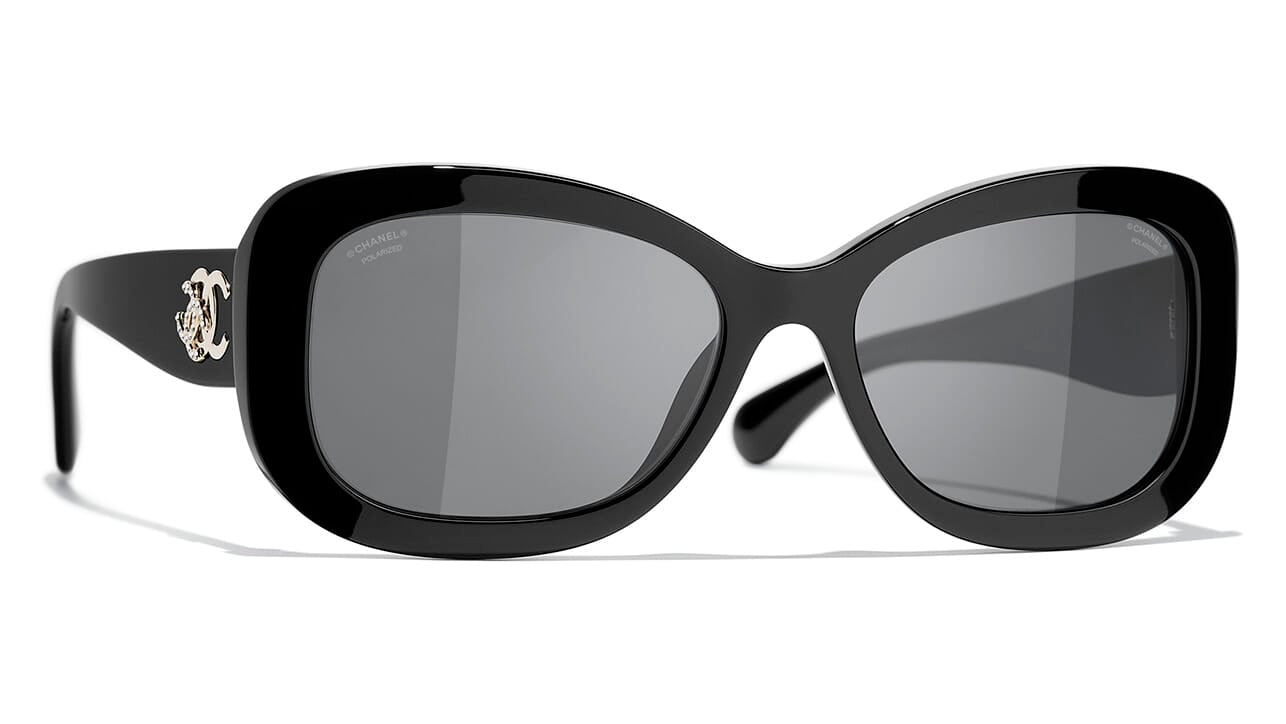 Chanel 5468B C622/T8 Sunglasses Rectangle Sunglasses Black