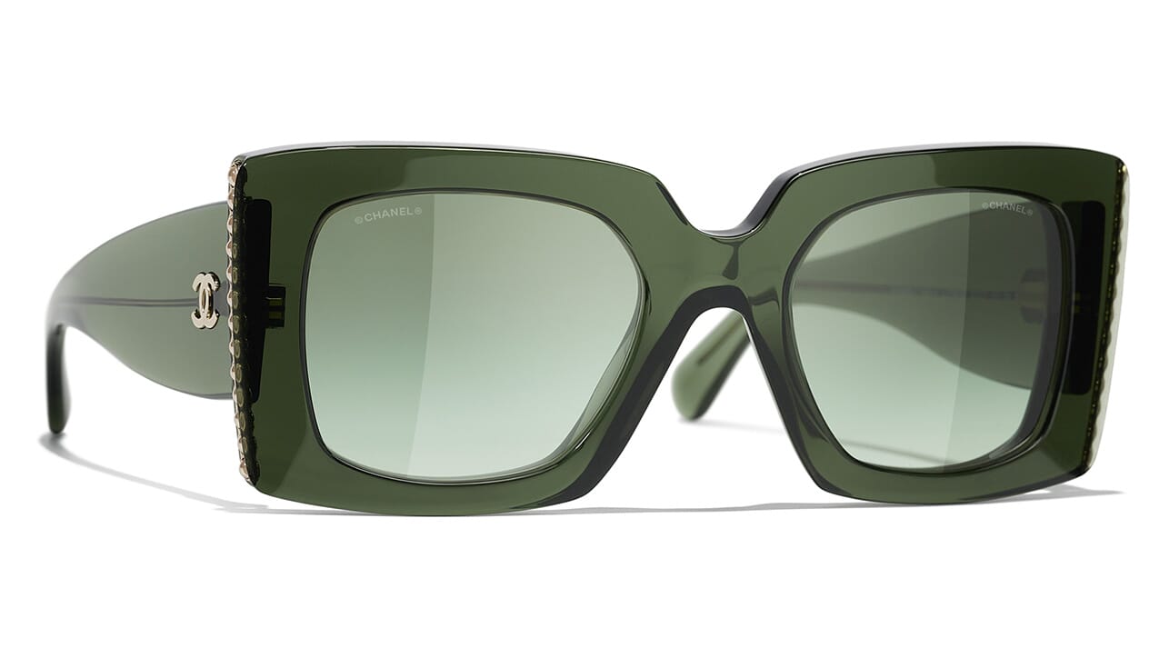 Chanel store green sunglasses