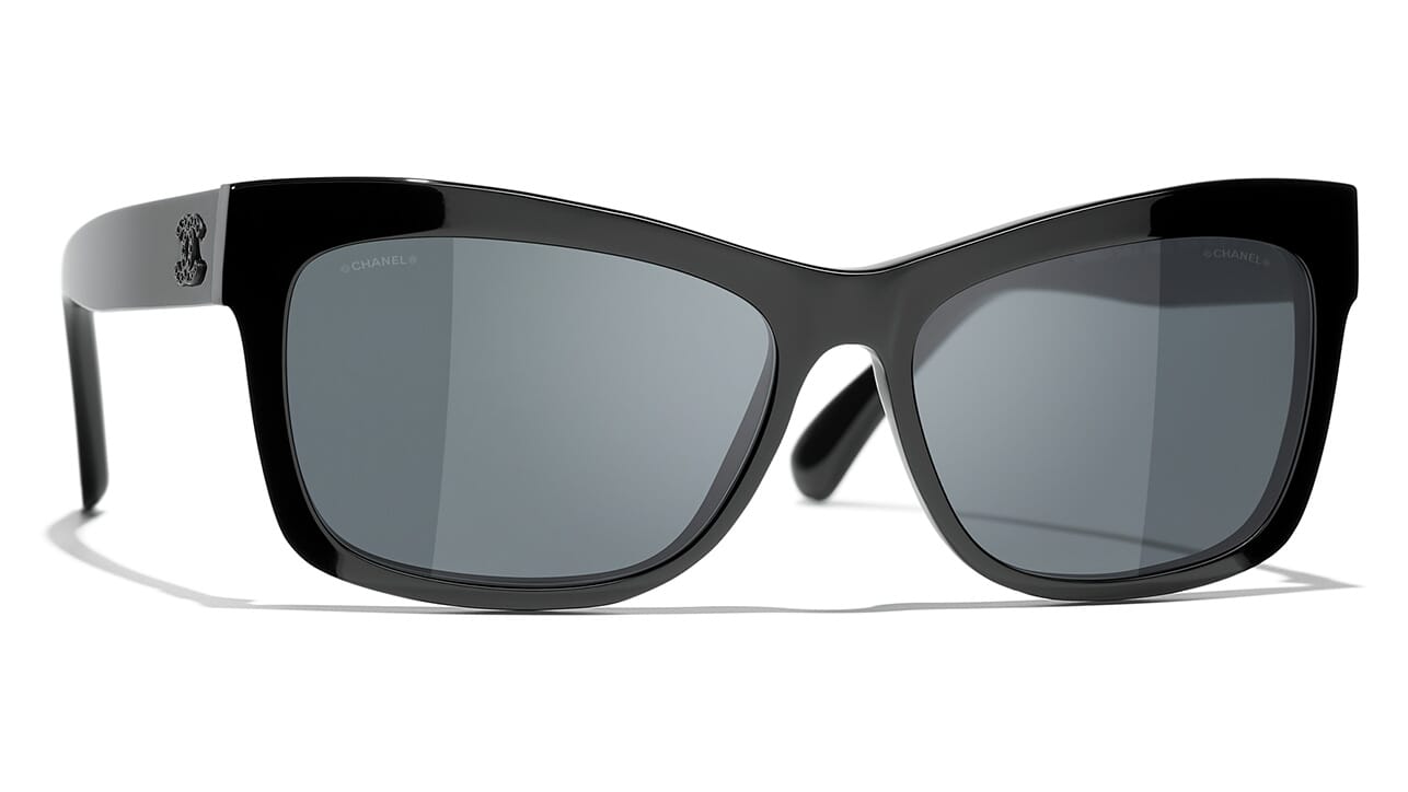 Chanel 5496B C888/S4 Sunglasses Rectangle Sunglasses Black