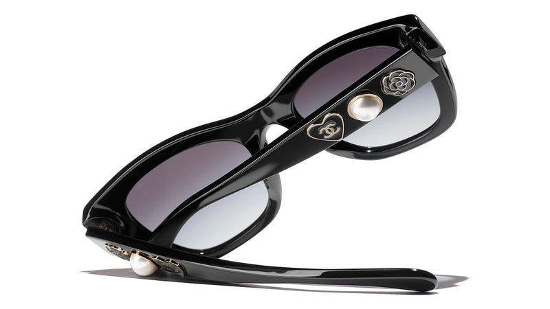 CHANEL 5215Q 1276/3B Sunglasses Brown w/ Silver Quilted Leather CC Logo  $225.00 - PicClick