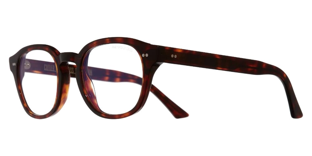 Cutler and Gross 1380 04 Burgundy with Blue Control Glasses