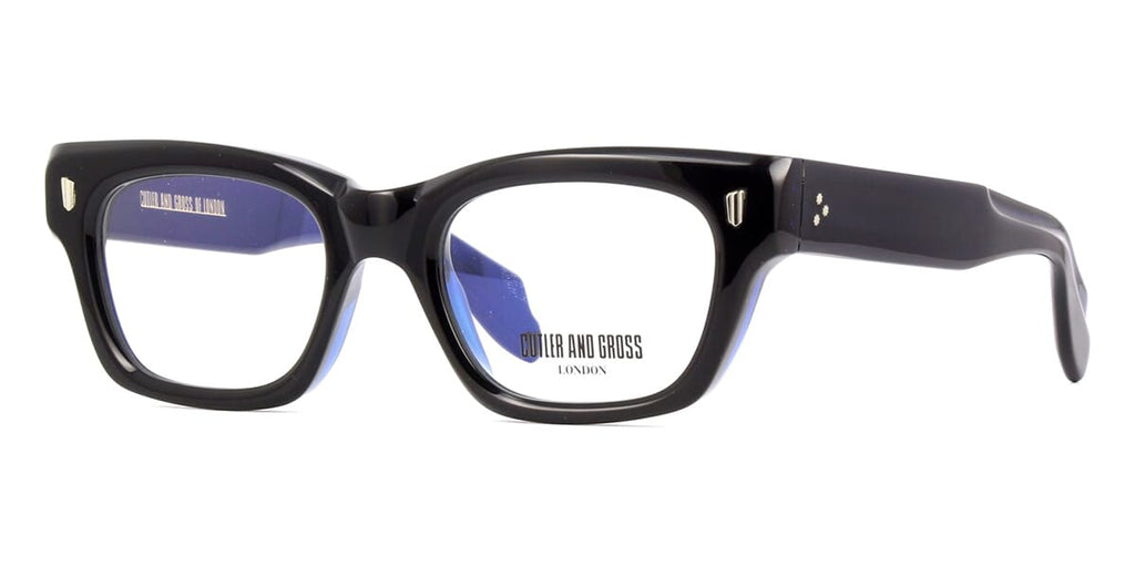Cutler and Gross 1391 01 Black on Blue Glasses