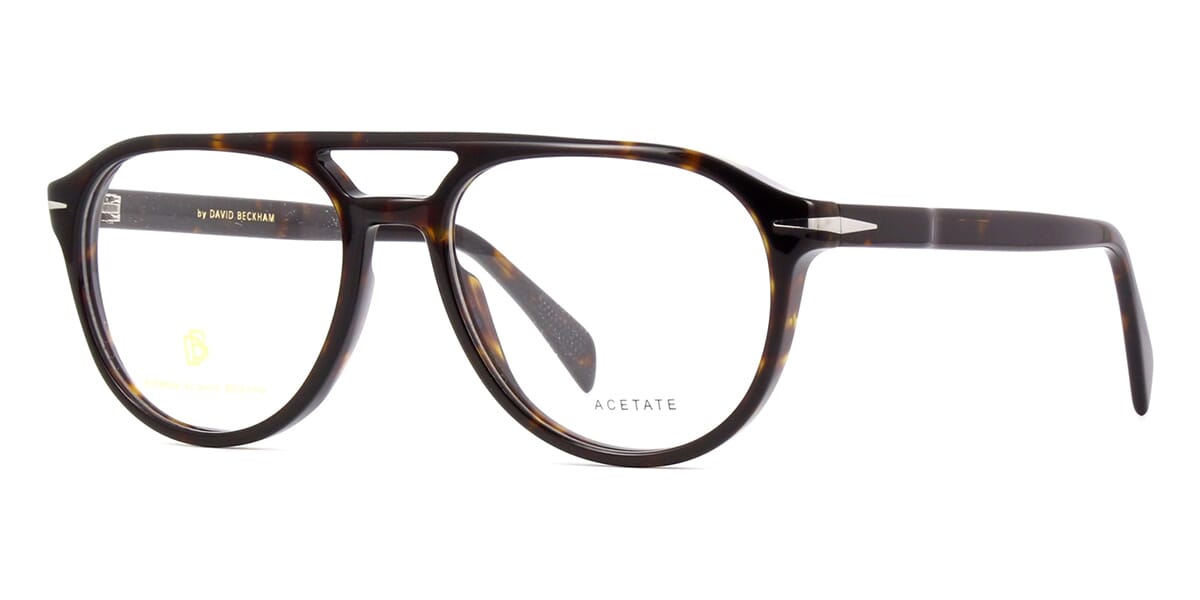 Three quarter view of Havana acetate Aviator eyeglasses frame