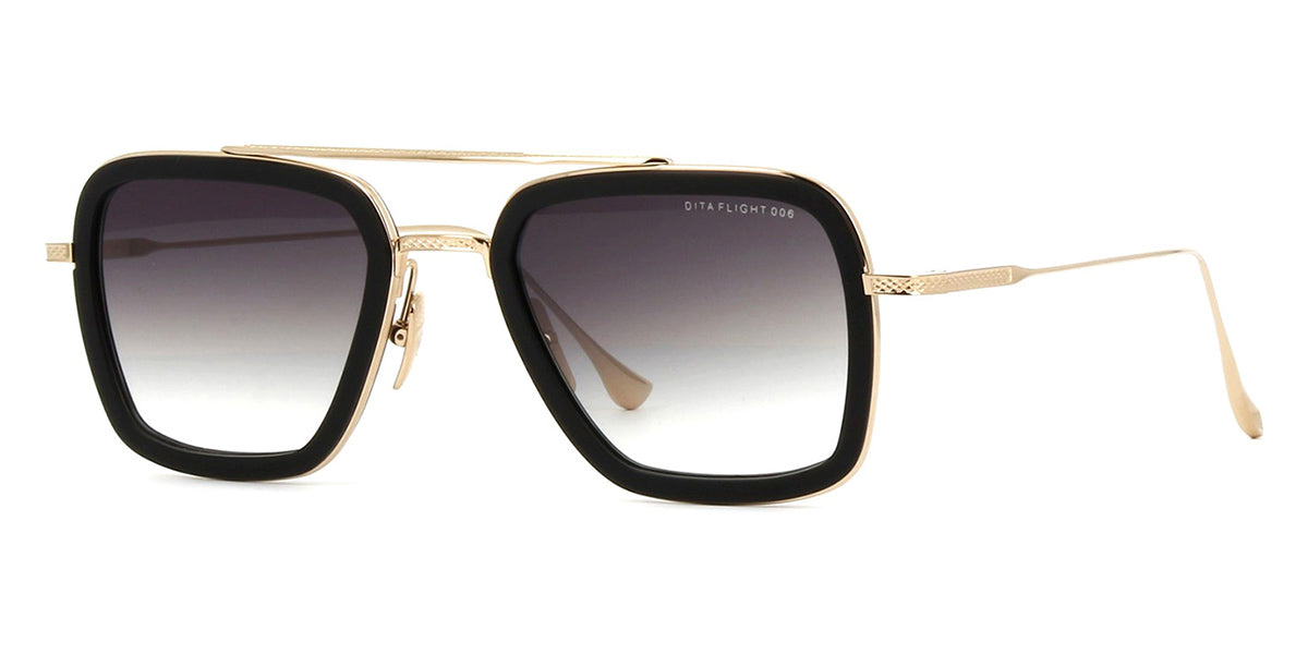 DITA Flight 7806 B Black Gold Sunglasses With Grey Lenses