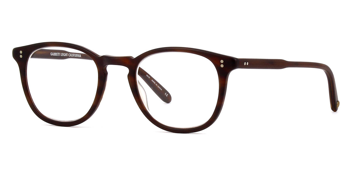 Three quarter view of Havana pattern eyeglasses frame