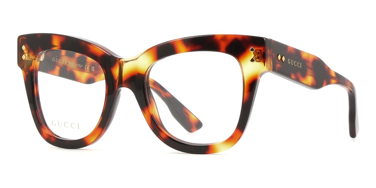 Three quarter view of large butterfly tortoise eyeglasses frame