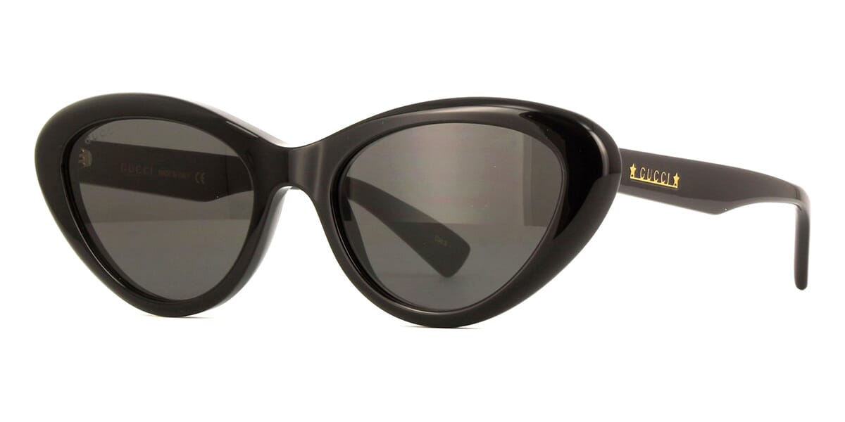Three quarter view of Gucci thick cat eye sunglasses frame
