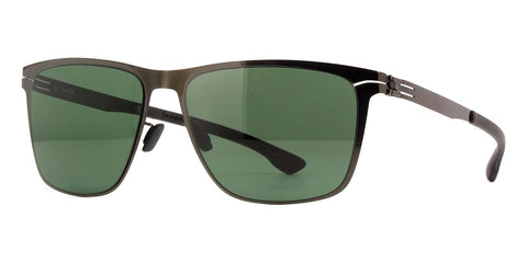 ic! berlin Charlie Gunmetal and Black with Green Sunglasses
