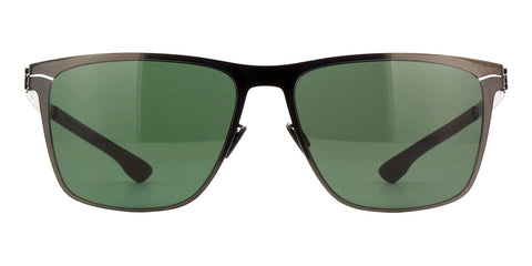ic! berlin Charlie Gunmetal and Black with Green Sunglasses
