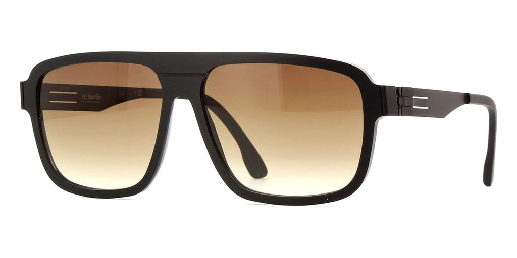 ic! berlin Egon Rough Black with Brown to Sand Gradient Sunglasses