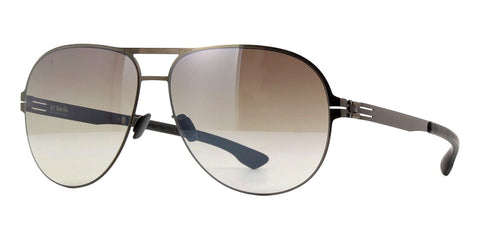 ic! berlin Gerrit Gunmetal and Black with Storm Grey Sunglasses