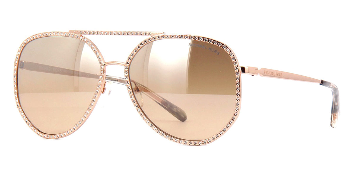 New Michael Kors Miami Womens Sunglasses GoldGold Mirrored MK 1039B 10147P  58  eBay