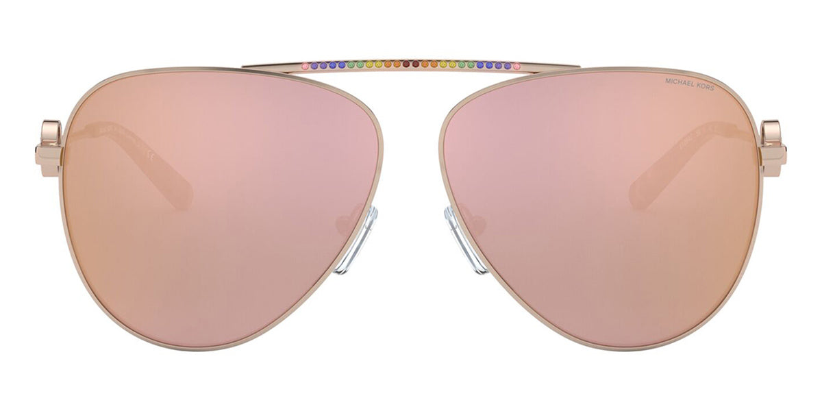 Michael kors rose gold aviator deals sunglasses