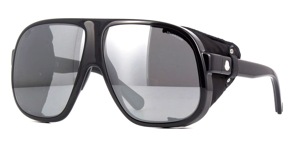 Three quarter view of Moncler Diffractor Aviator sunglasses frame