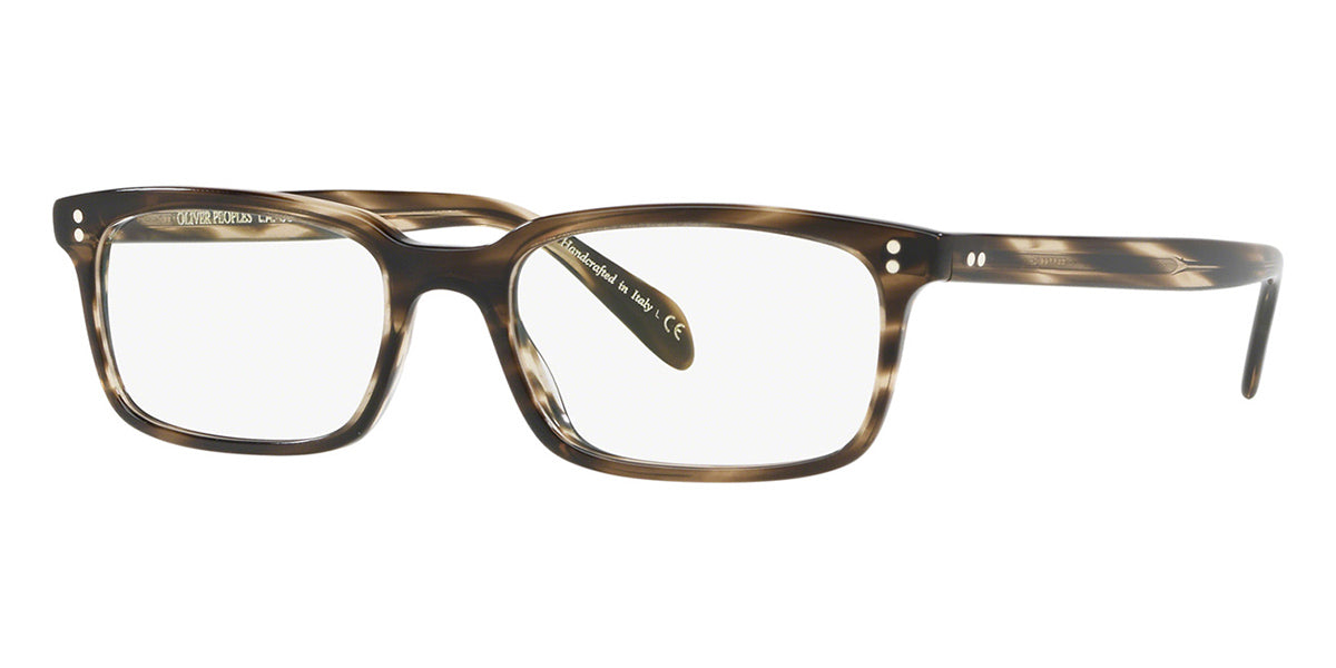 Side view of rectangular streaked brown spectacles