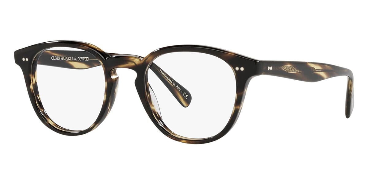 Side view of Havana pattern Wayfarer glasses frame