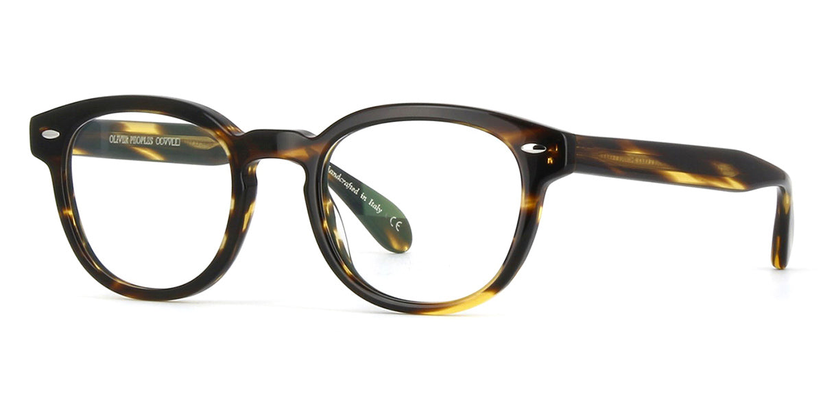 Side view of Havana pattern thick frame glasses