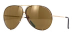 Porsche Design 8478 A Gold Frame - Brown + Blue Lenses - As Seen On Johnny Depp & Laurence Fishburne