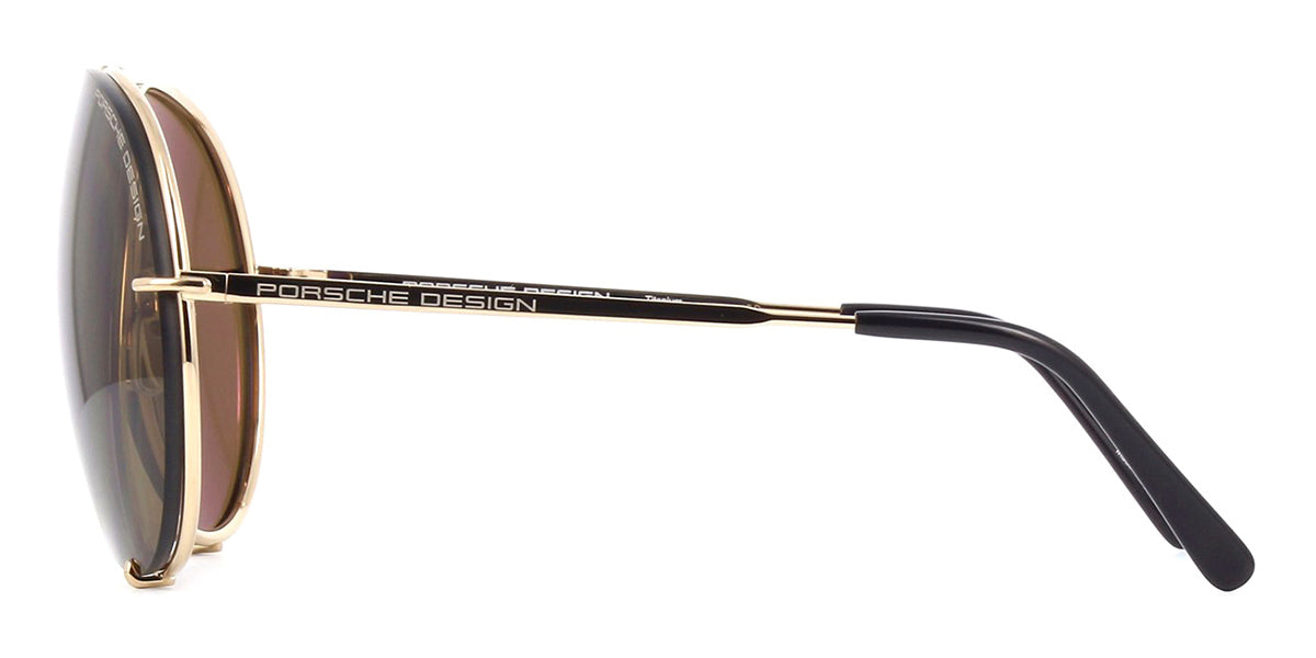 Porsche Design 8478 A Gold Frame - Brown + Blue Lenses - As Seen On Johnny Depp & Laurence Fishburne