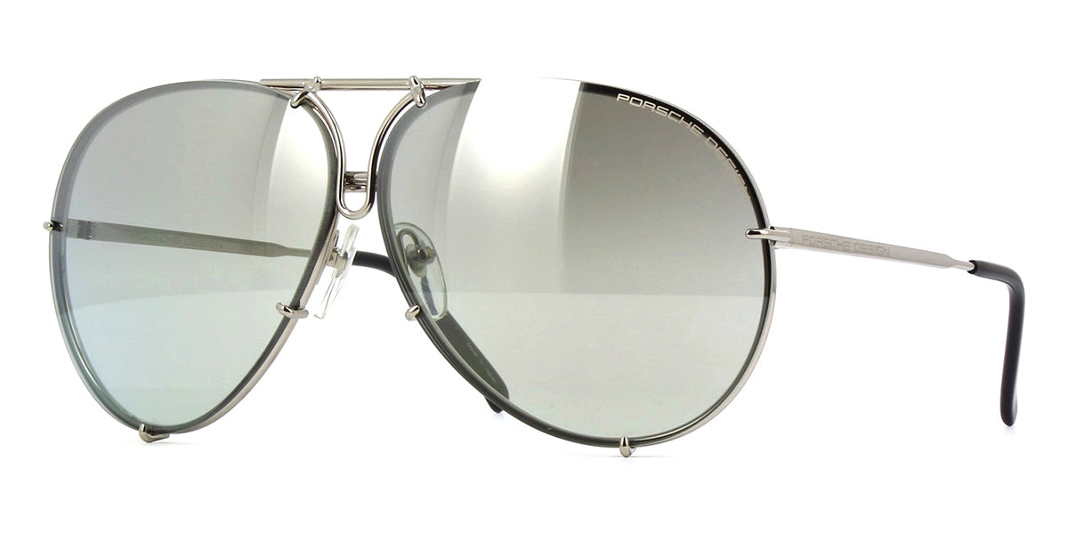 Porsche Design 8478 B Chrome Frame - Grey + Dk Green Lenses - As Seen On Kourtney Kardashian