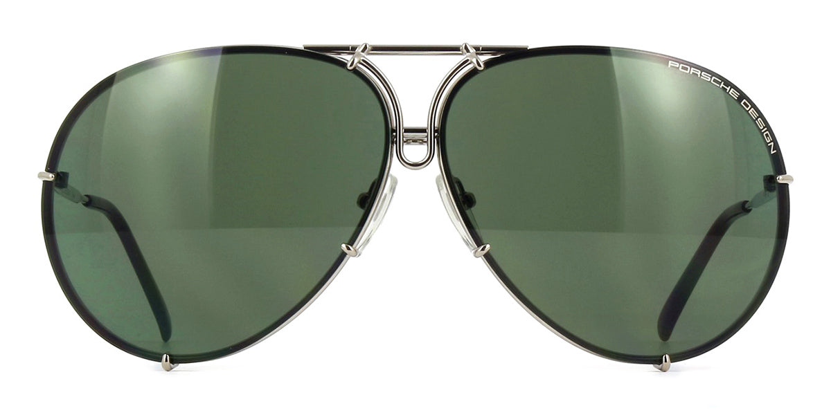 Porsche Design 8478 B Chrome Frame - Grey + Dk Green Lenses - As Seen On Kourtney Kardashian
