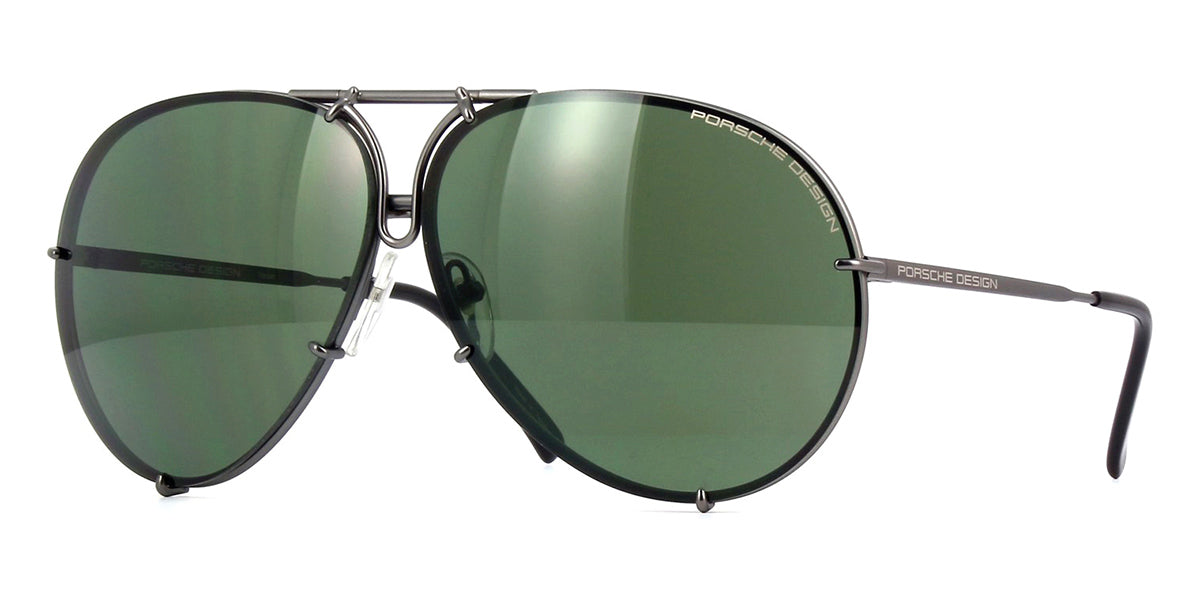 Porsche Design 8478 C Green Amber Aviator Sunglasses PRETAVOIR