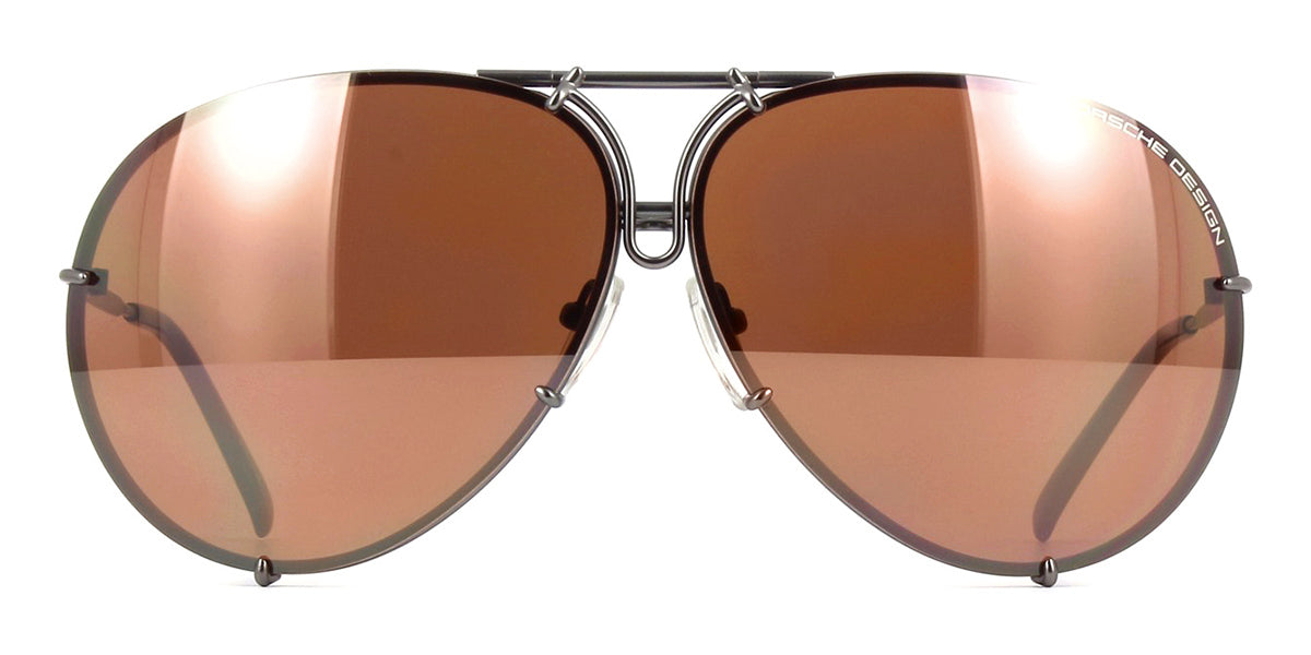 Porsche Design 8478 C Gun Frame - Dk Green + Amber Lenses - As Seen on Khloe Kardashian & Usher