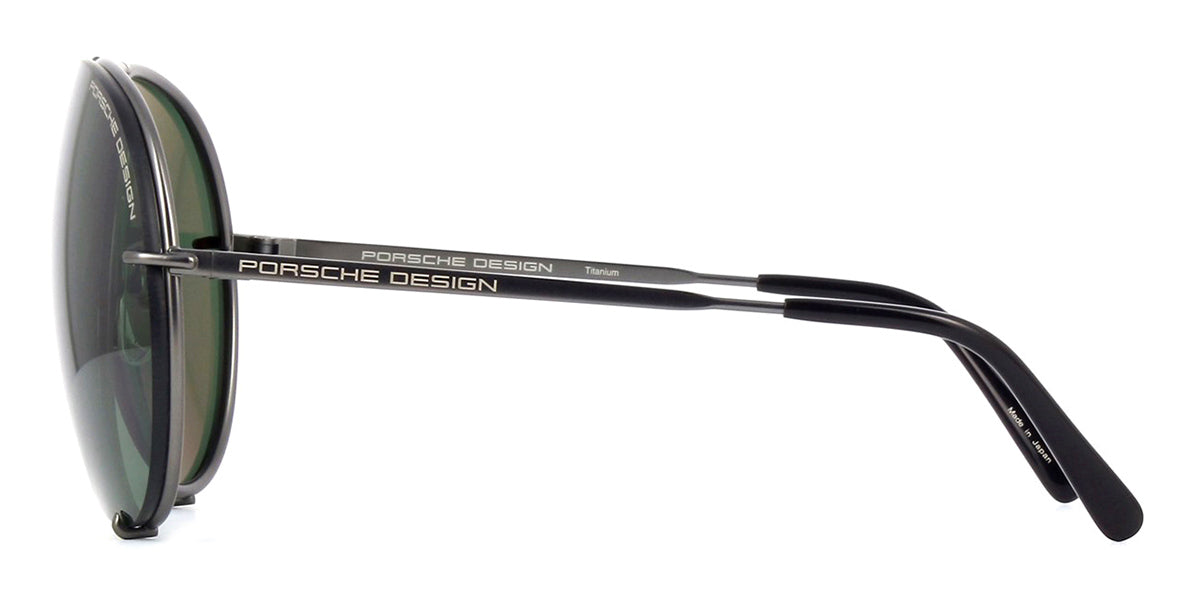 Porsche Design 8478 C Gun Frame - Dk Green + Amber Lenses - As Seen on Khloe Kardashian & Usher