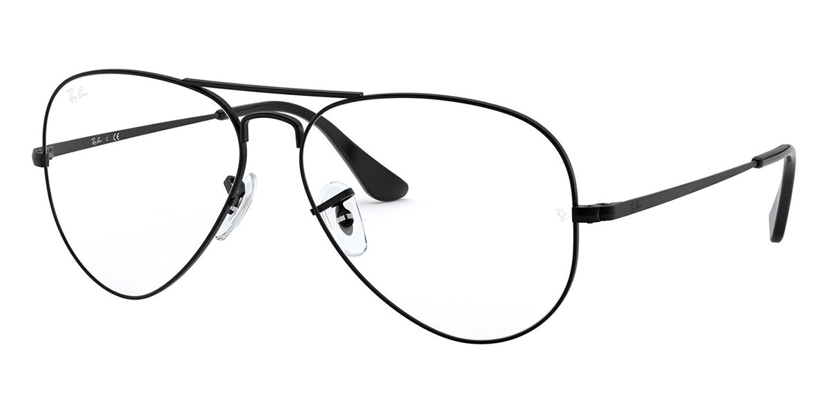 Three quarter view of RayBan Aviator eyeglasses frame