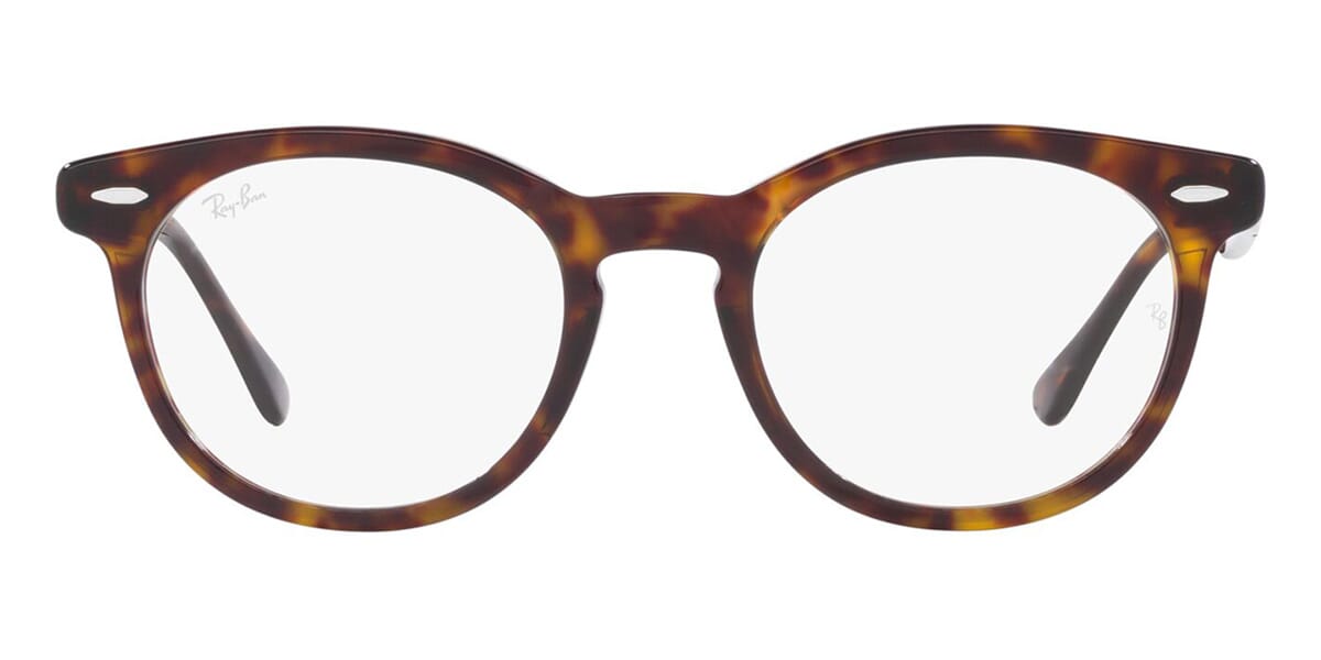 Front view of tortoiseshell RayBan Eagle Eye glasses frame