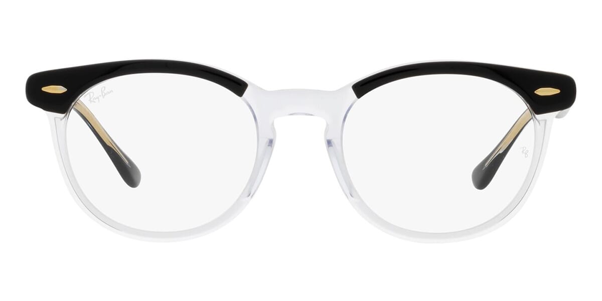 Front view of two-tone RayBan Eagle Eye glasses frame