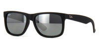 Ray-Ban Justin 4165  Black/Silver Mirror 622/6G - As Seen On KJ Apa & Dilraba Dilmurat