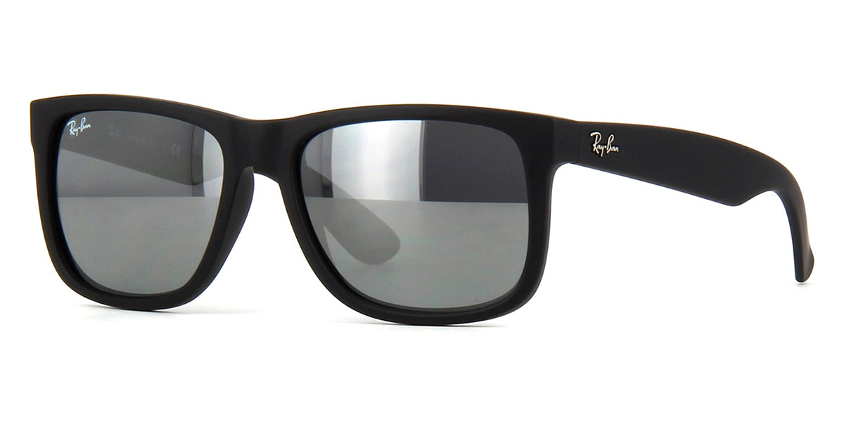 Ray Ban Justin 4165 Black Silver Mirror 622 6G Sunglasses Pretavoir