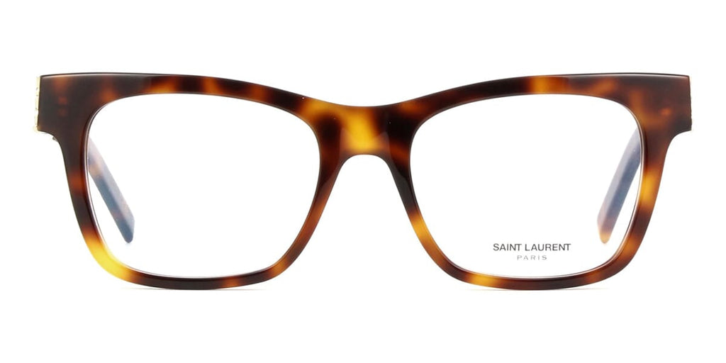 Front facing view of tortoise rectangle eyeglasses frame