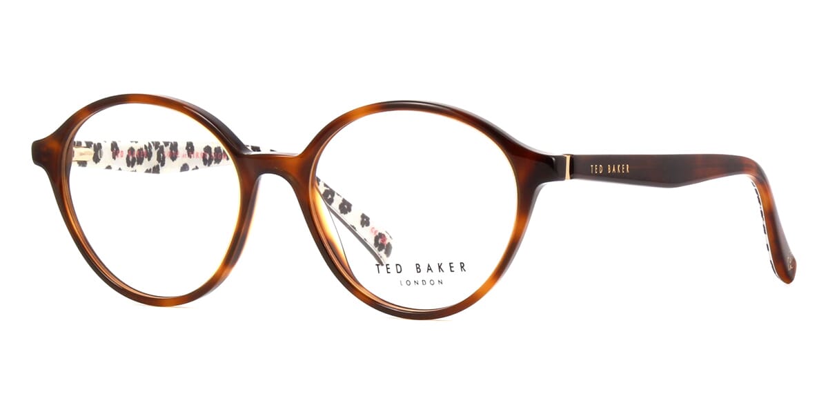 Three quarter view of Ted Baker tortoiseshell eyeglasses