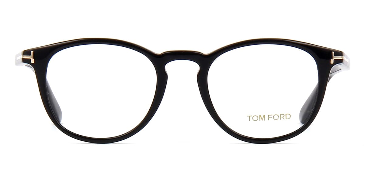Front view of black Tom Ford cat eye glasses frame